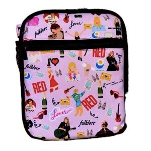 TAYLOR SWIFT SWIFTIE LUNCH PAIL BAG MAKEUP PINK ERAS 1989 POETS TRAVEL SHOWGIRL